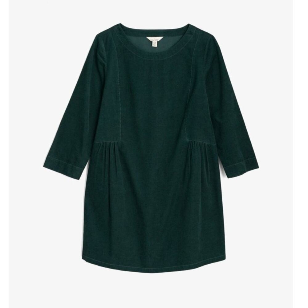 Seasalt Cornwall Tunic Cotton Corduroy Pine Green 3/4 Sleeves US 12 Cottagecore - Picture 7 of 11